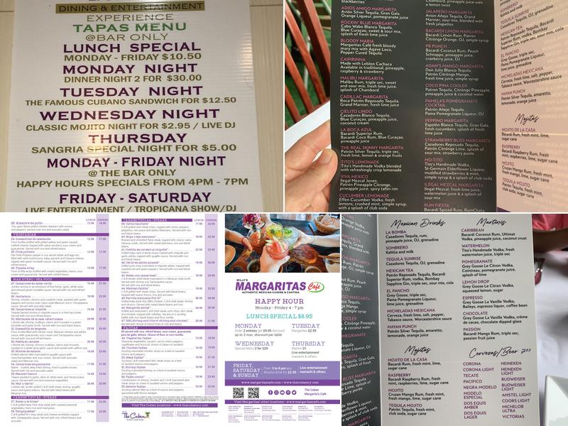 Margarita's Cafe Menu