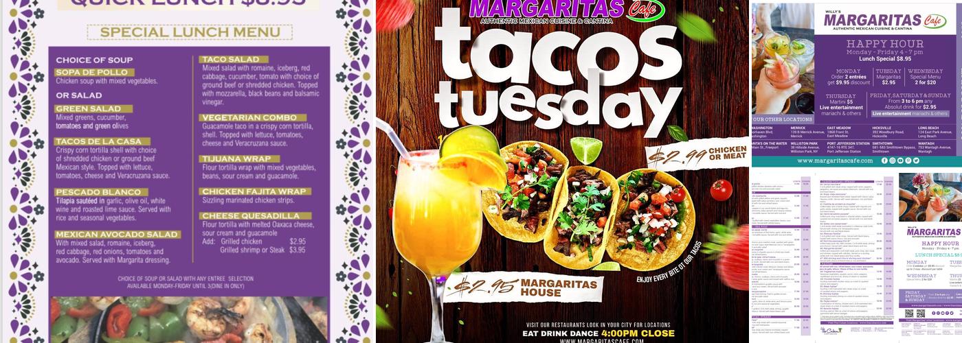 Margaritas Cafe Menu