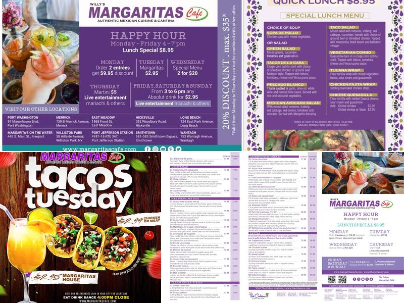 Margaritas Cafe Menu