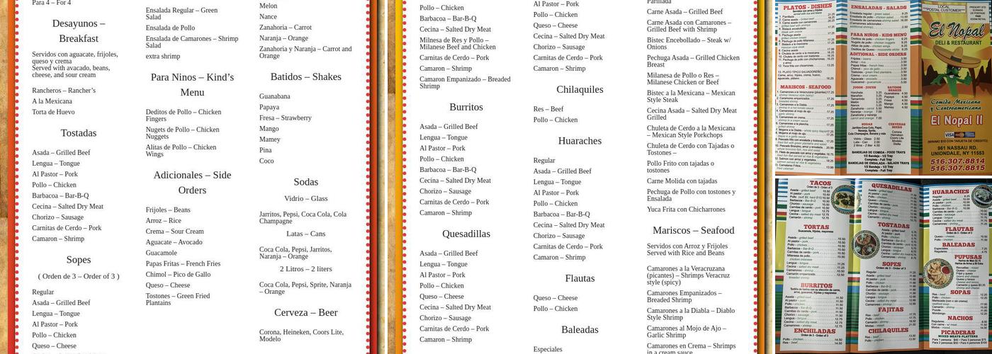 El Nopal Menu