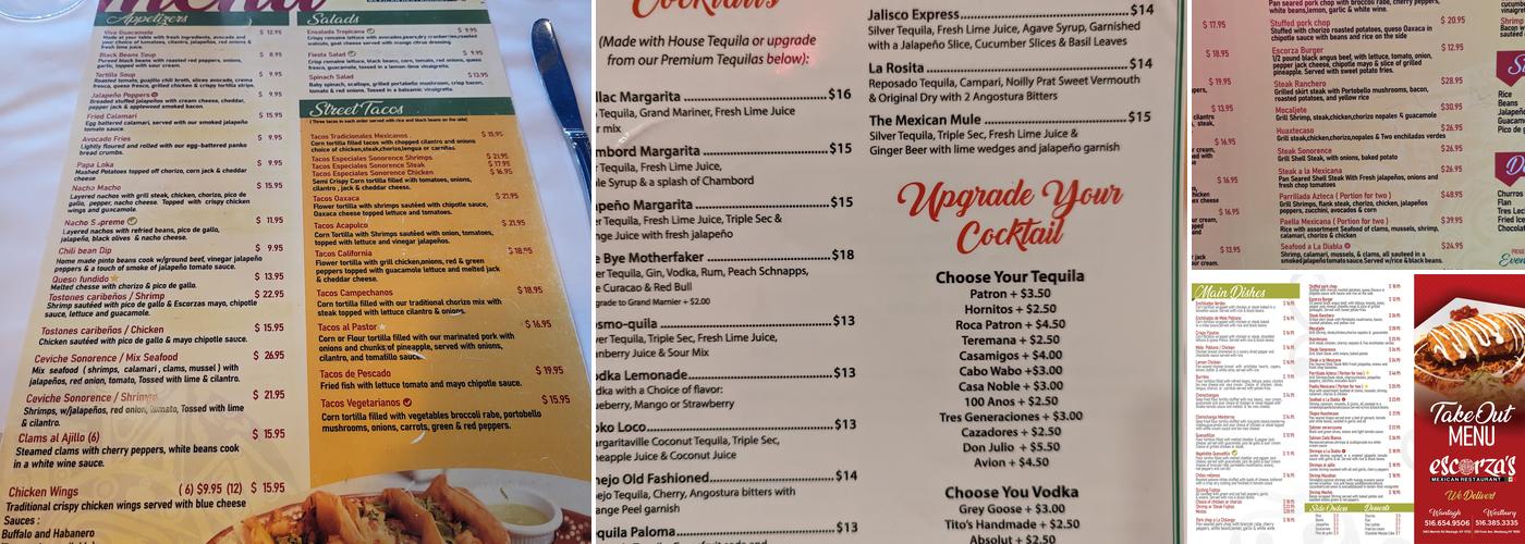 Escorza's Menu