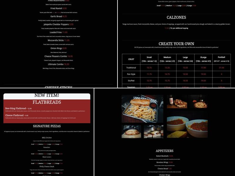 Tony's Pizza Menu