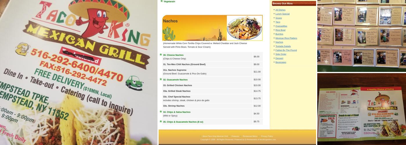 Taco King Menu