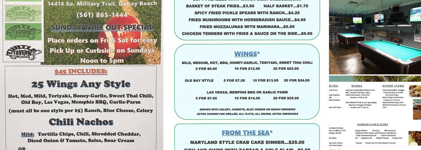 Turtle Tavern Menu