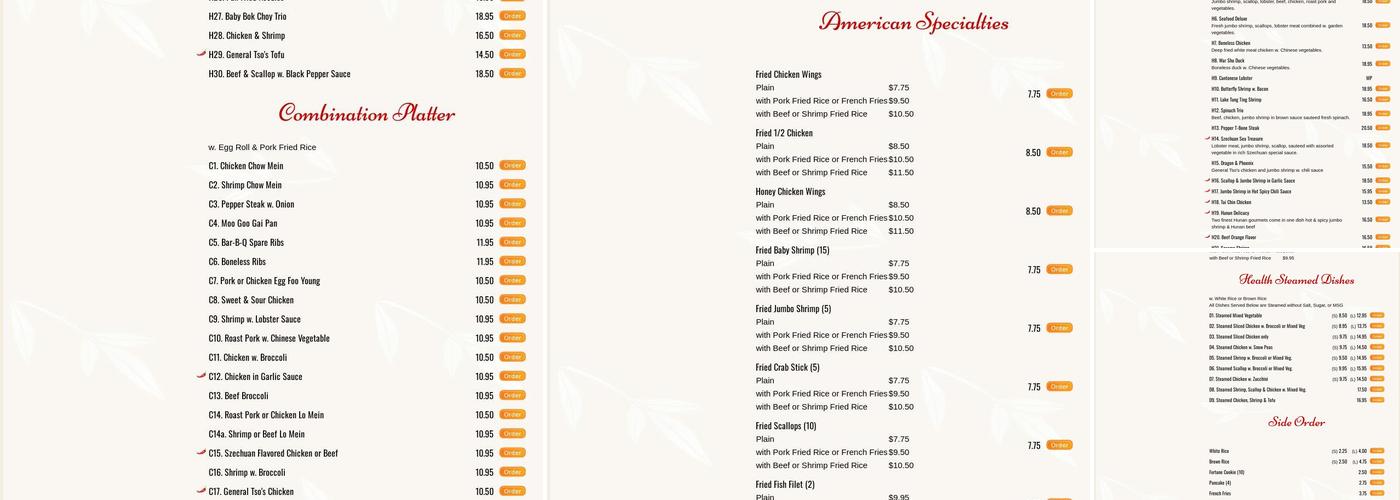 King Wok Chinese Food Menu