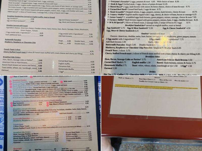 M & M Cafe Menu