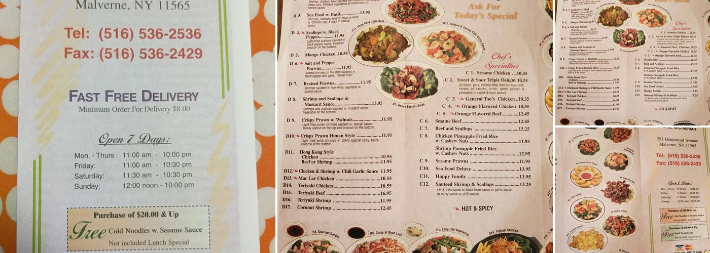 Difference Chinese Restaurant Menu