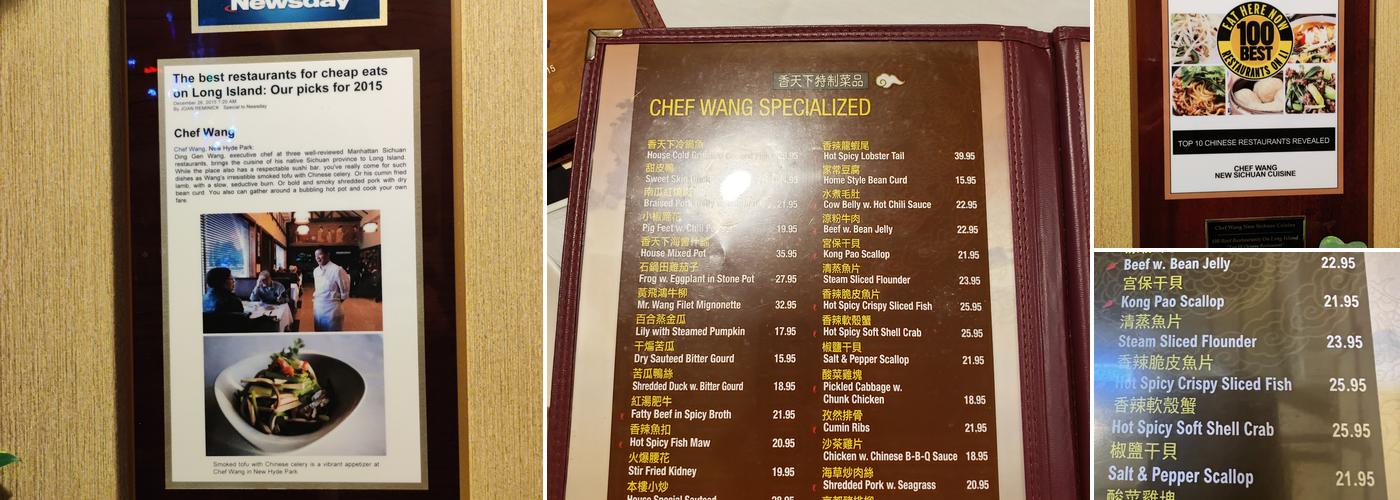 Chef Wang Menu