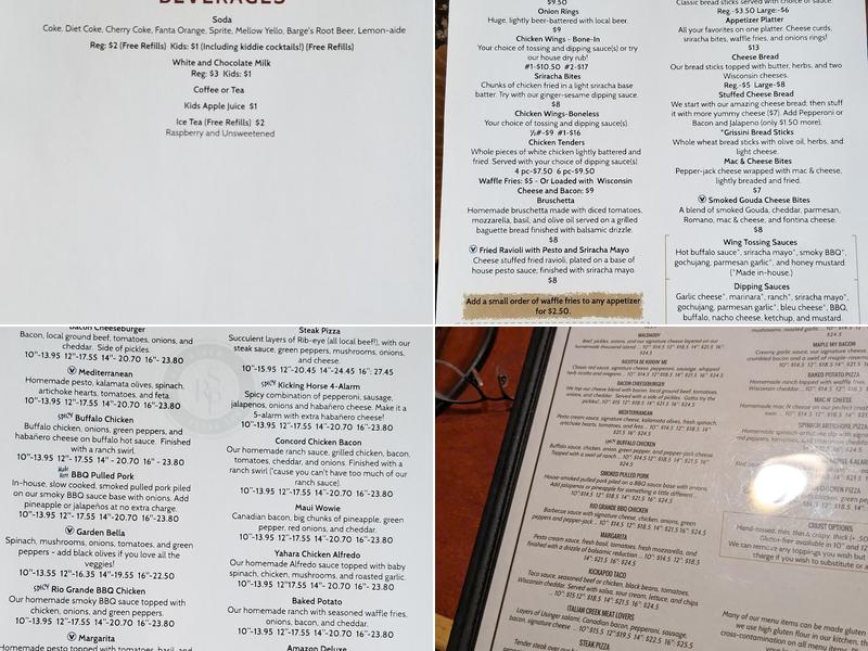 Sugar River Pizza Co. - New Glarus Menu