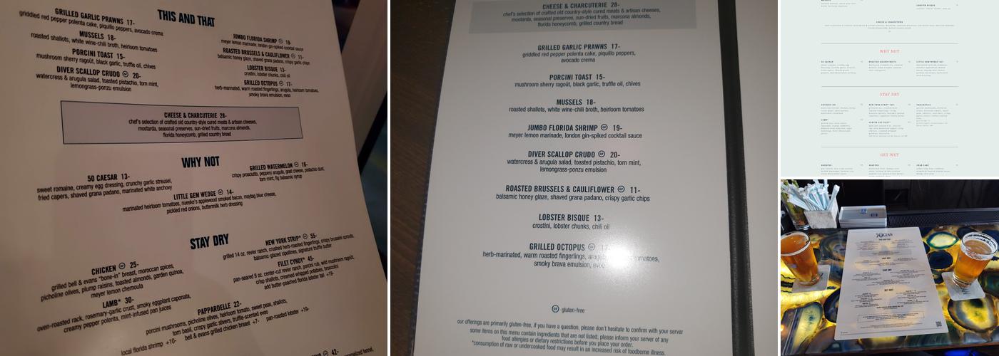50 Ocean Menu