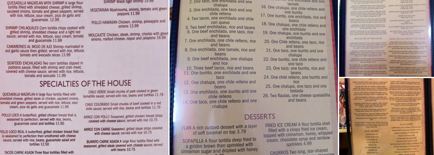 El Vallarta Menu
