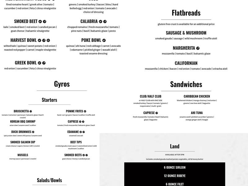 The Garden Bar on 6th Menu