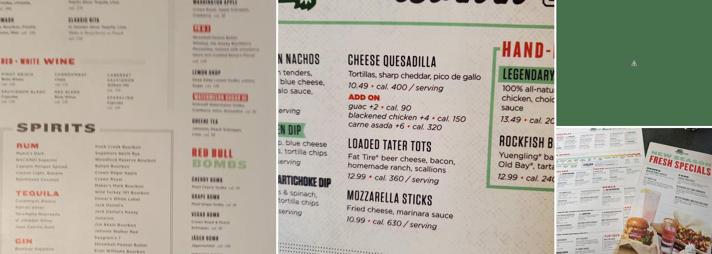 The Greene Turtle Sports Bar & Grille Menu