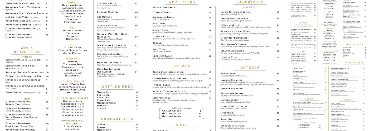 Jameson's of Floral Park Menu