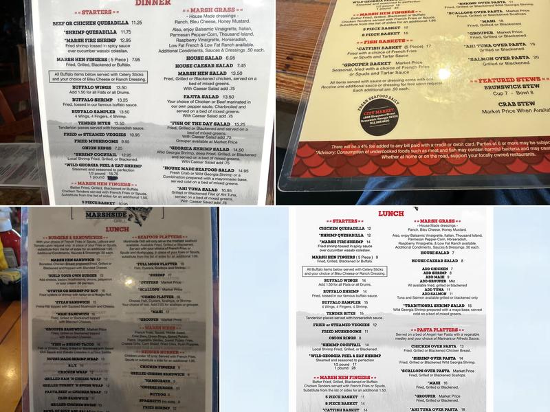 Marshside Grill Menu