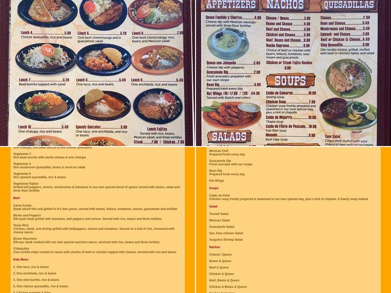 El Potro Mexican Restaurant Menu