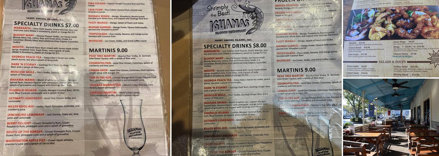 Iguanas Menu