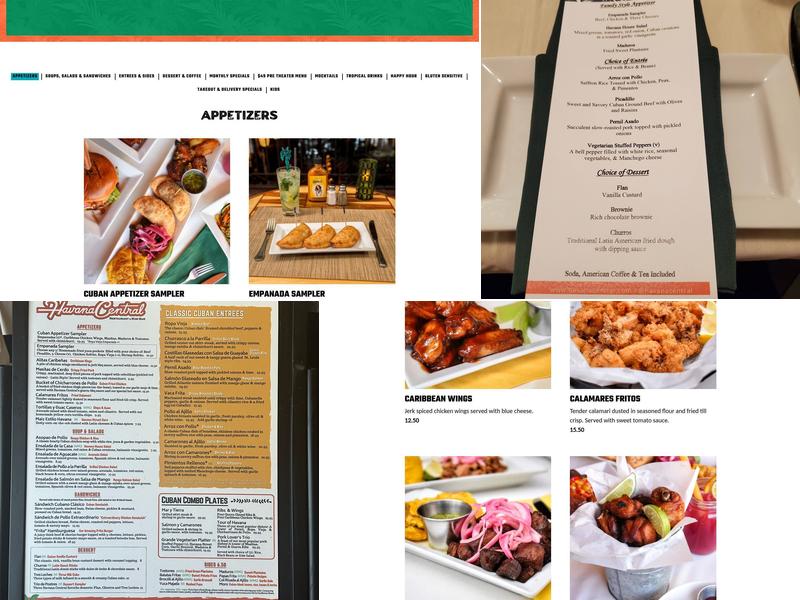 Havana Central Roosevelt Field Menu