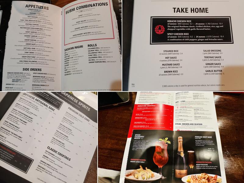 Benihana Menu