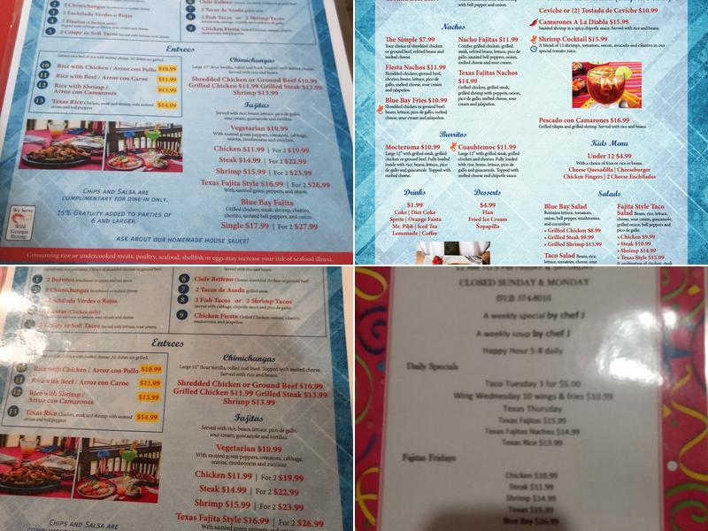 Blue Bay Mexican Grill Menu