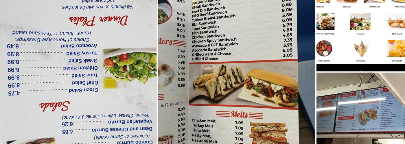 Jim's Famous Charbroiled Burgers Menu