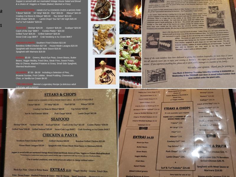 Bennie's Red Barn Menu
