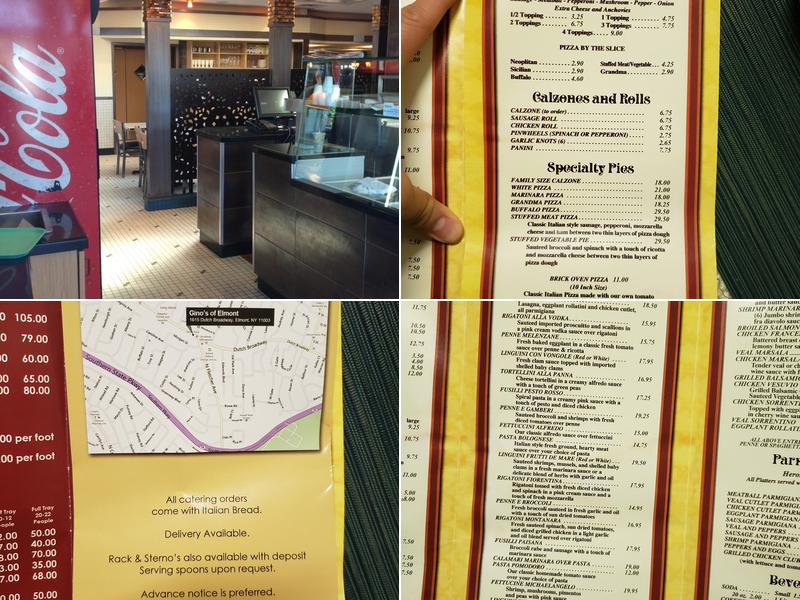 Gino's Pizza Menu