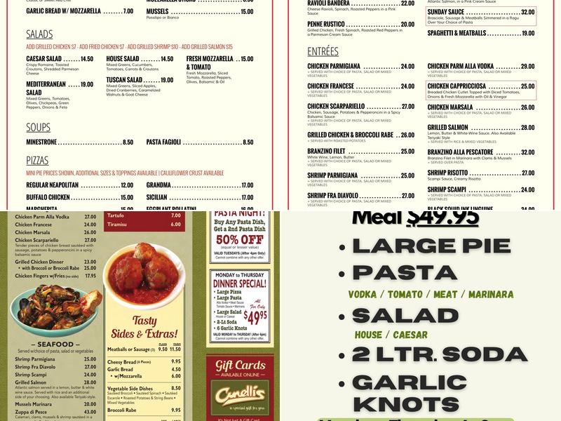 Cinelli's Pizzeria & Restaurant Menu