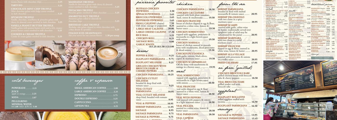 Village Pizzeria and Restaurant Menu