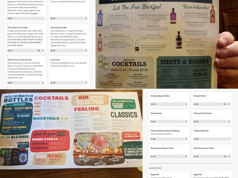 Waggon & Horses, Greene King Pub & Carvery Menu