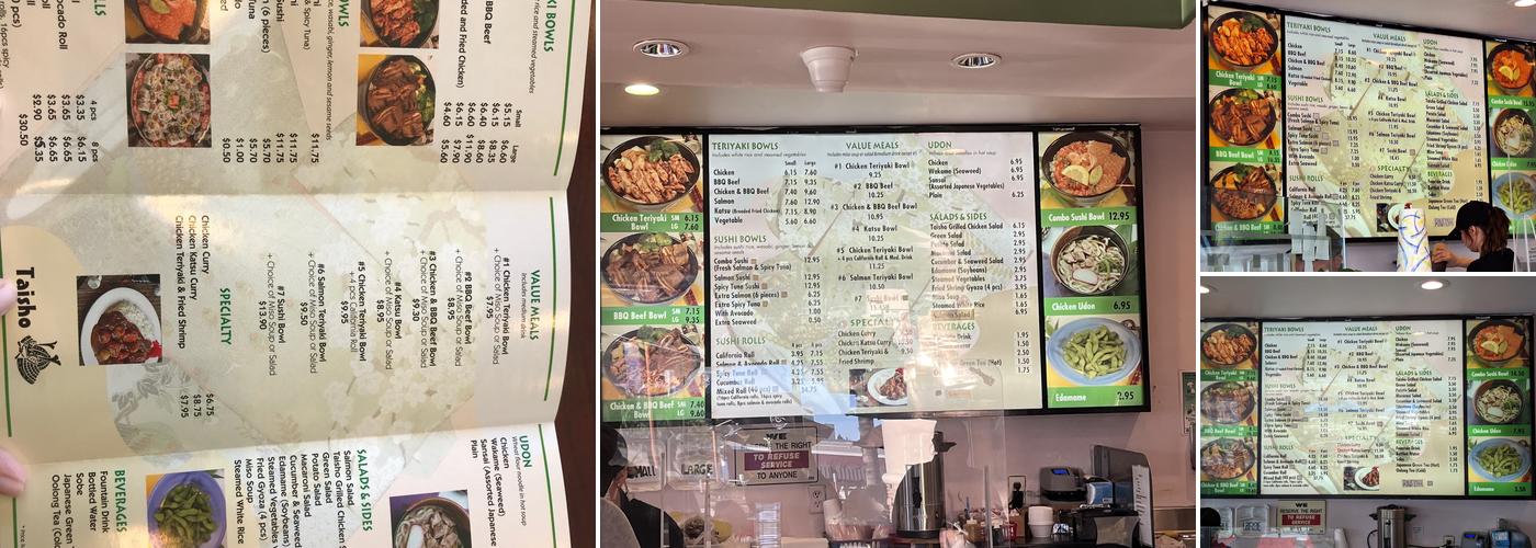 Taisho Menu