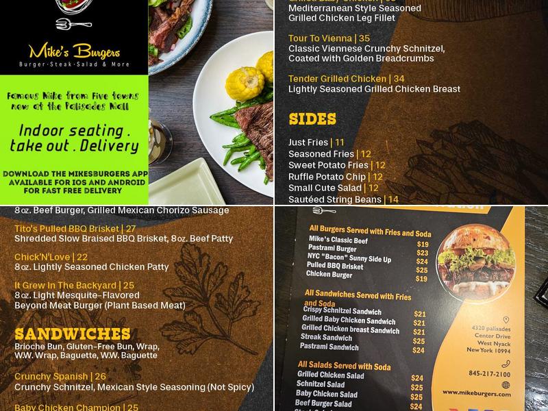 Mike's Burgers Menu