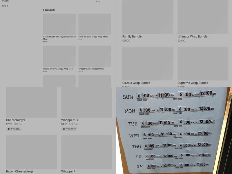 Burger King Menu