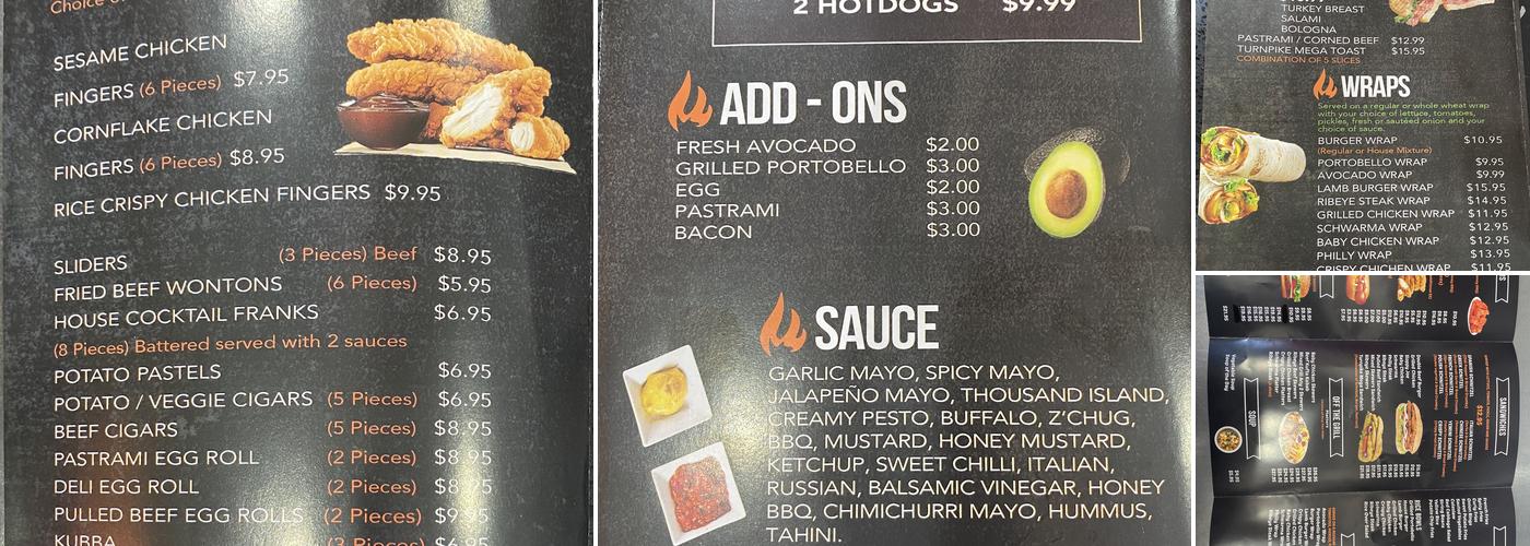 Turnpike Burgers Grill Menu