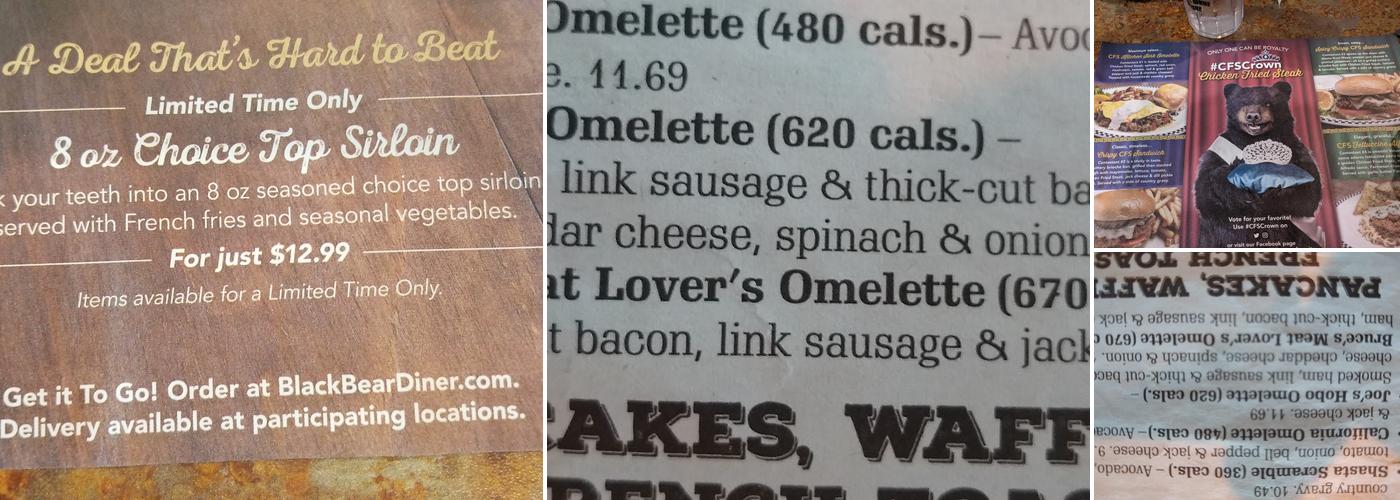 Black Bear Diner Bullhead City Menu