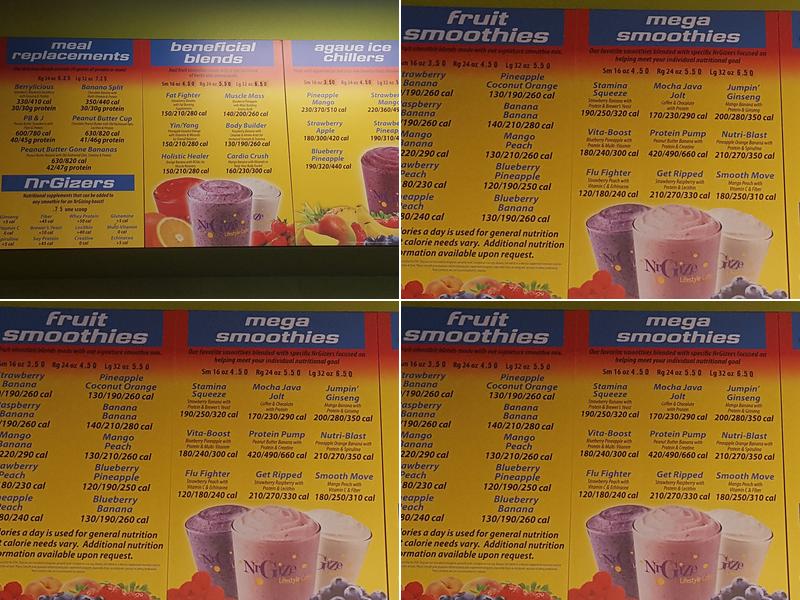 Nrgize Menu