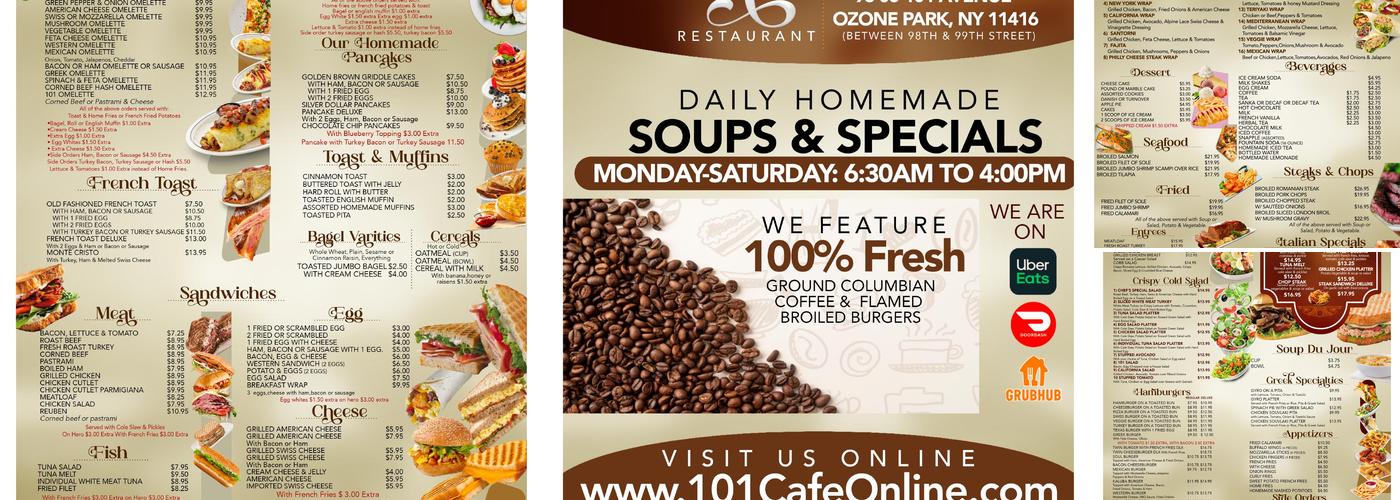 101 Cafe Menu