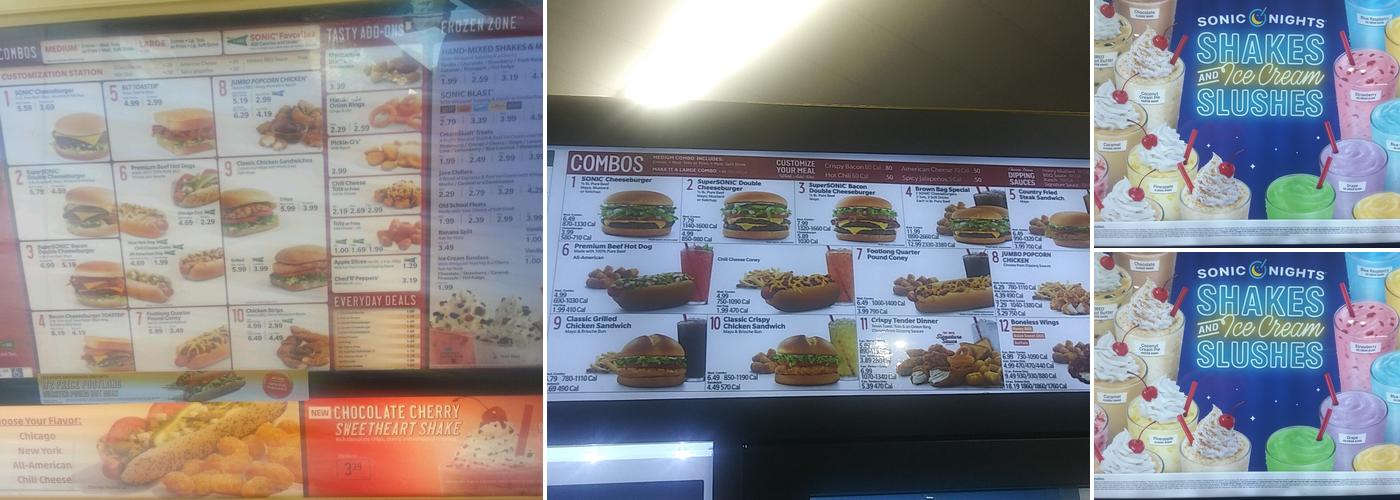 Sonic Drive-In Menu