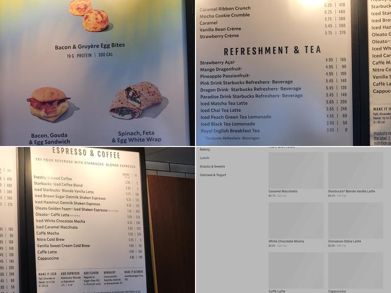 Starbucks Menu