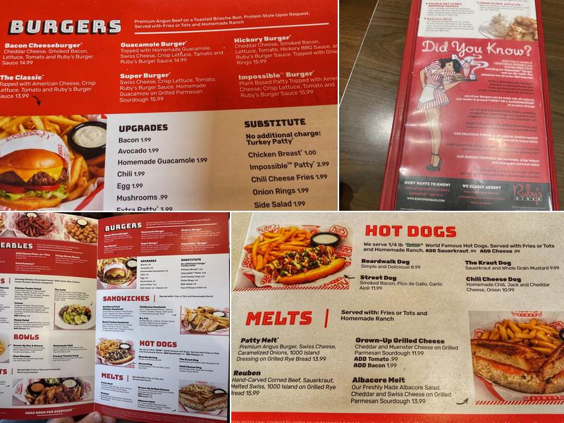 Ruby's Diner Menu