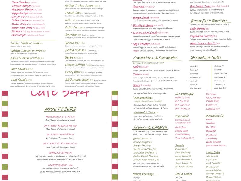 Café 544 Menu