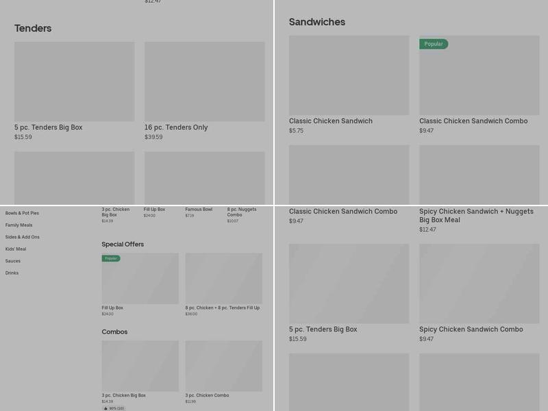 KFC Menu