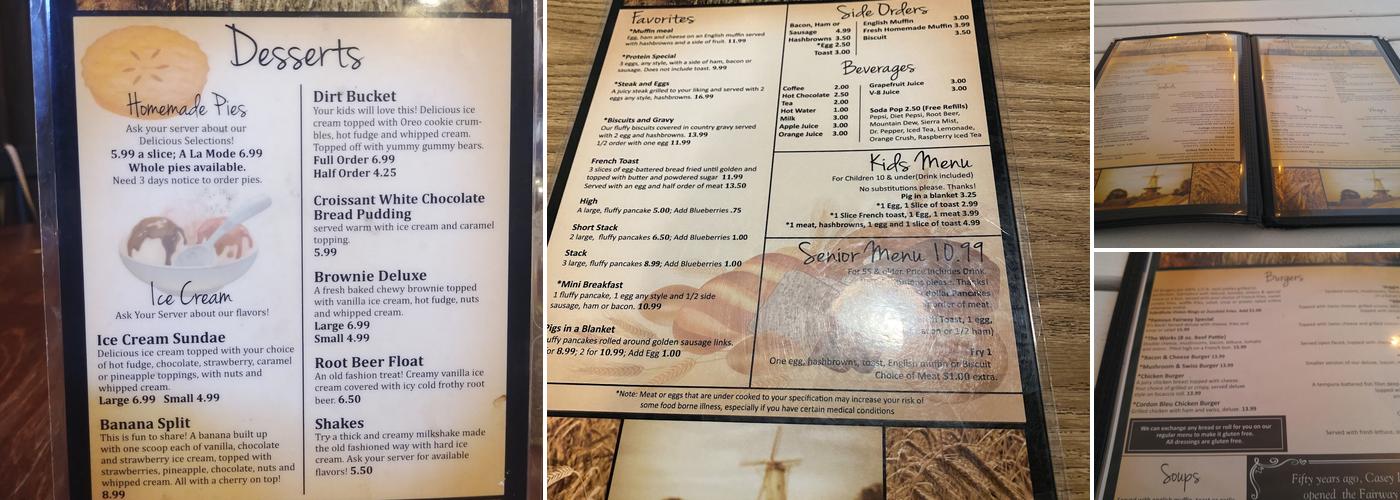 Fairway Cafe Menu
