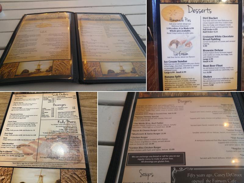 Fairway Cafe Menu