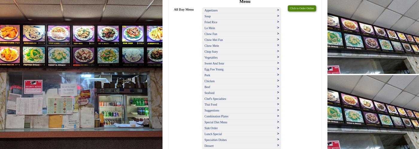 New Eastern Chinese Restaurant Menu
