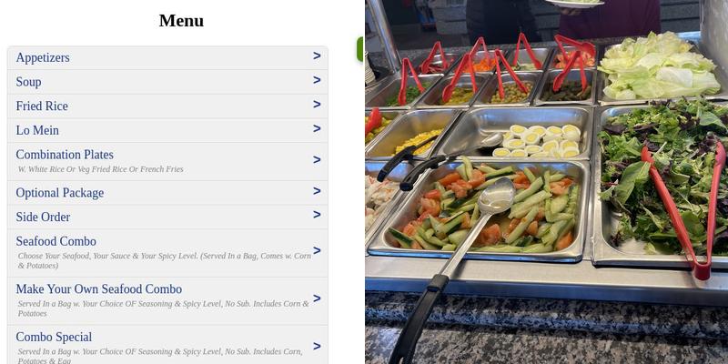 China Buffet King Menu