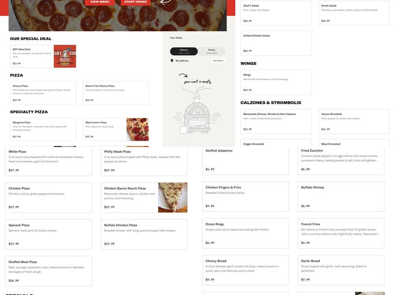 Captain Pizza & Grill Menu