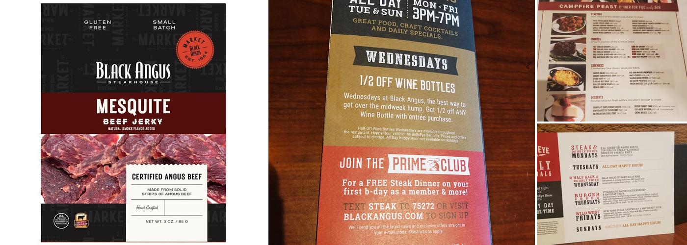 Black Angus Steakhouse Menu