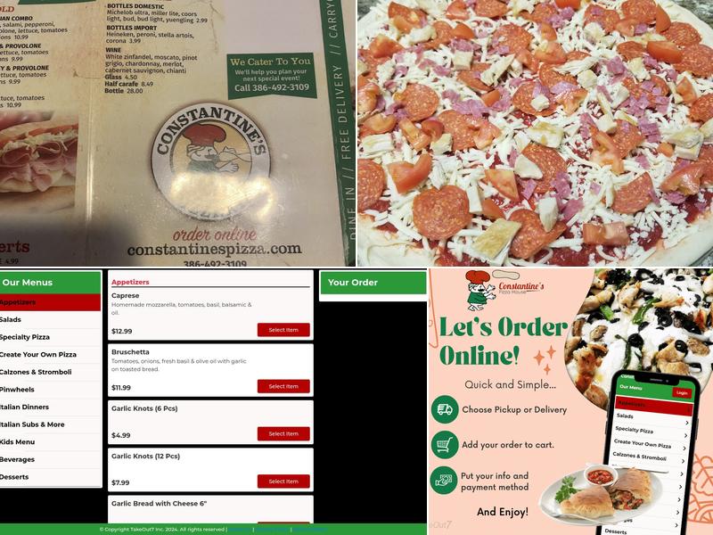 Constantine's Pizzeria Menu