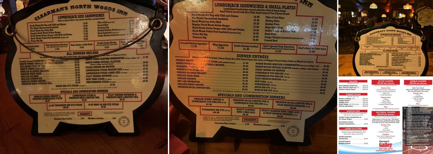 Clearman's North Woods Inn of Covina Menu